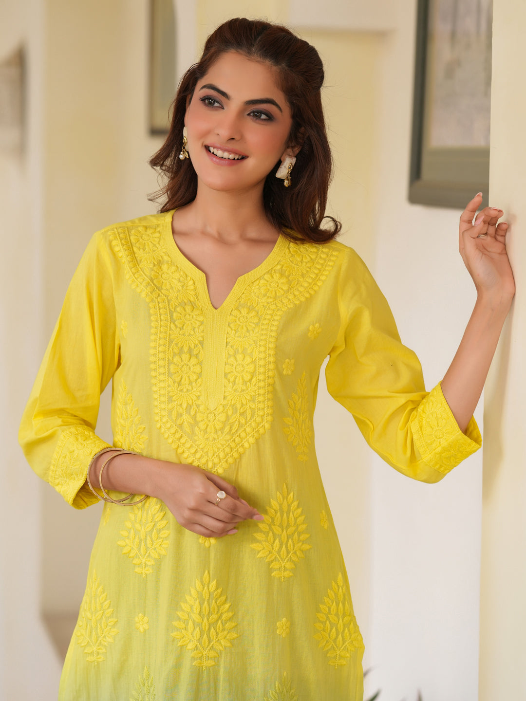 Janasya Bright Cotton Ombre Straight Kurta | Swadesiicart