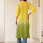 Janasya Bright Cotton Ombre Straight Kurta | Swadesiicart