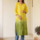 Janasya Bright Cotton Ombre Straight Kurta | Swadesiicart