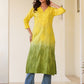 Janasya Bright Cotton Ombre Straight Kurta | Swadesiicart