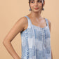 Janasya Blue Cambric Ethnic Motifs Set | Swadesiicart