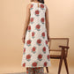 Janasya Gathered Cambric Cream Floral Round Neck Kurta & Bottom | Swadesiicart