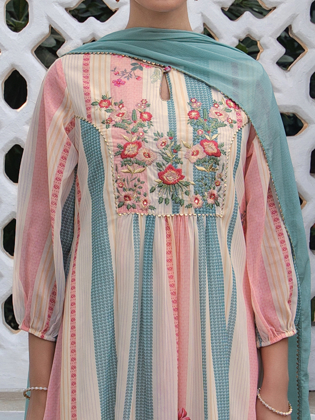 Janasya From Style Master Georgette Floral A-Line Kurta Set | Swadesiicart