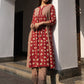 Janasya A-Line Cambric Red Floral Notch Neck Kurta & Bottom | Swadesiicart