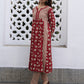 Janasya A-Line Cambric Red Floral Notch Neck Kurta & Bottom | Swadesiicart