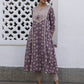 Janasya Purple Cotton Floral Kurta Set | Swadesiicart