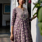 Janasya Purple Cambric Floral Kurta Set | Swadesiicart