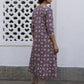 Janasya Purple Cotton Floral Kurta Set | Swadesiicart
