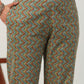 Janasya Regular Cambric Brown Floral V-Neck Set | Swadesiicart