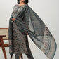 Janasya Straight Cambric Beige Floral Notch Neck Kurta Set - Swadesiicart