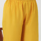 Janasya A-Line Muslin Yellow Embroidered V-Neck with Band Collar Kurta & Bottom | Swadesiicart