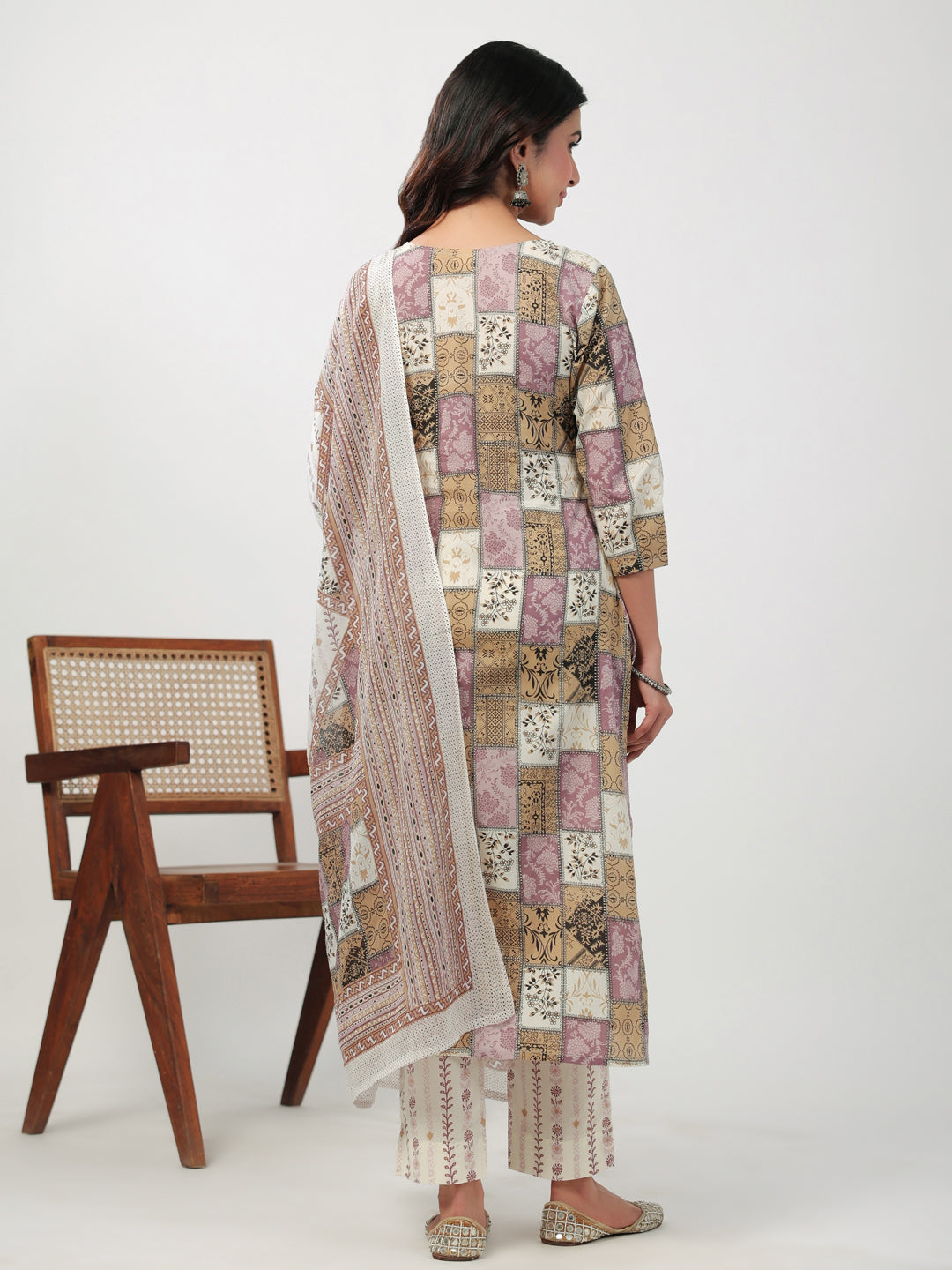 Janasya Regular Cambric Multicolour mix match Notch Neck Set - Swadesiicart