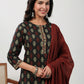 Janasya Black Cambric Ethnic Motifs Set | Swadesiicart