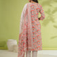 Janasya Straight Cambric Off White Floral V-Neck Set | Swadesiicart