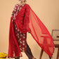 Janasya Regular Cambric Maroon Striped Notch Neck Set - Swadesiicart