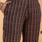 Janasya Regular Cambric Maroon Striped Notch Neck Set - Swadesiicart