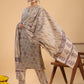 Janasya Regular Cotton Cream Floral Notch Neck Kurta,Bottom & Dupatta | Swadesiicart