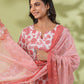 Janasya Straight Cambric White Floral Notch Neck Set - Swadesiicart