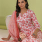 Janasya Straight Cambric White Floral Notch Neck Set - Swadesiicart