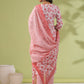 Janasya Straight Cambric White Floral Notch Neck Set - Swadesiicart