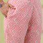 Janasya Straight Cambric White Floral Notch Neck Set - Swadesiicart