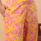 Janasya Straight Cambric Orange Floral Band Collar Kurta & Bottom - Swadesiicart