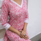 Janasya Pink Cambric Floral Kurta Set | Swadesiicart