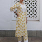 Janasya Straight Cambric Off White Floral Notch Neck Kurta & Bottom | Swadesiicart