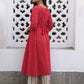 Janasya Dark Cotton Ethnic Motifs A-Line Kurta Set | Swadesiicart