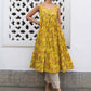 Janasya Bright Cotton Floral Gathered Kurta Set | Swadesiicart