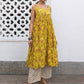 Janasya Bright Cotton Floral Gathered Kurta Set | Swadesiicart