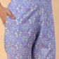 Janasya Regular Cambric Ice Blue Floral V-Neck Kurta Set | Swadesiicart