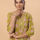 Janasya Lime Green Cambric Floral Kurta & Bottom | Swadesiicart