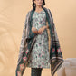 Janasya Regular Cambric Mint Floral V-Neck Kurta,Bottom & Dupatta | Swadesiicart