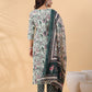 Janasya Regular Cambric Mint Floral V-Neck Kurta,Bottom & Dupatta | Swadesiicart