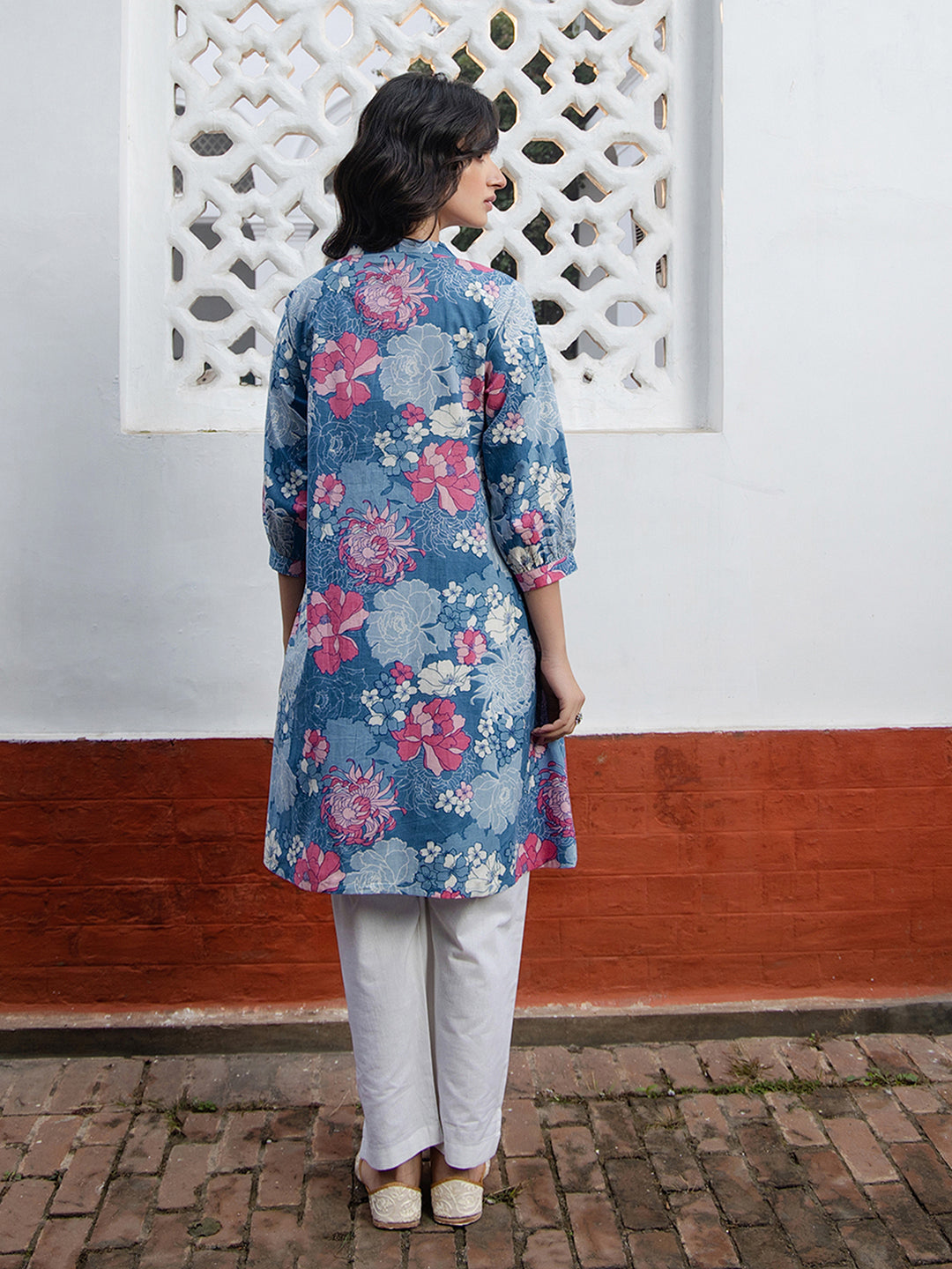 Janasya From Style Master Cotton Floral A-Line Tunic | Swadesiicart