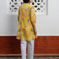 Janasya Light Cotton Tropical Gathered Tunic | Swadesiicart