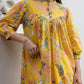Janasya Light Cotton Tropical Gathered Tunic | Swadesiicart
