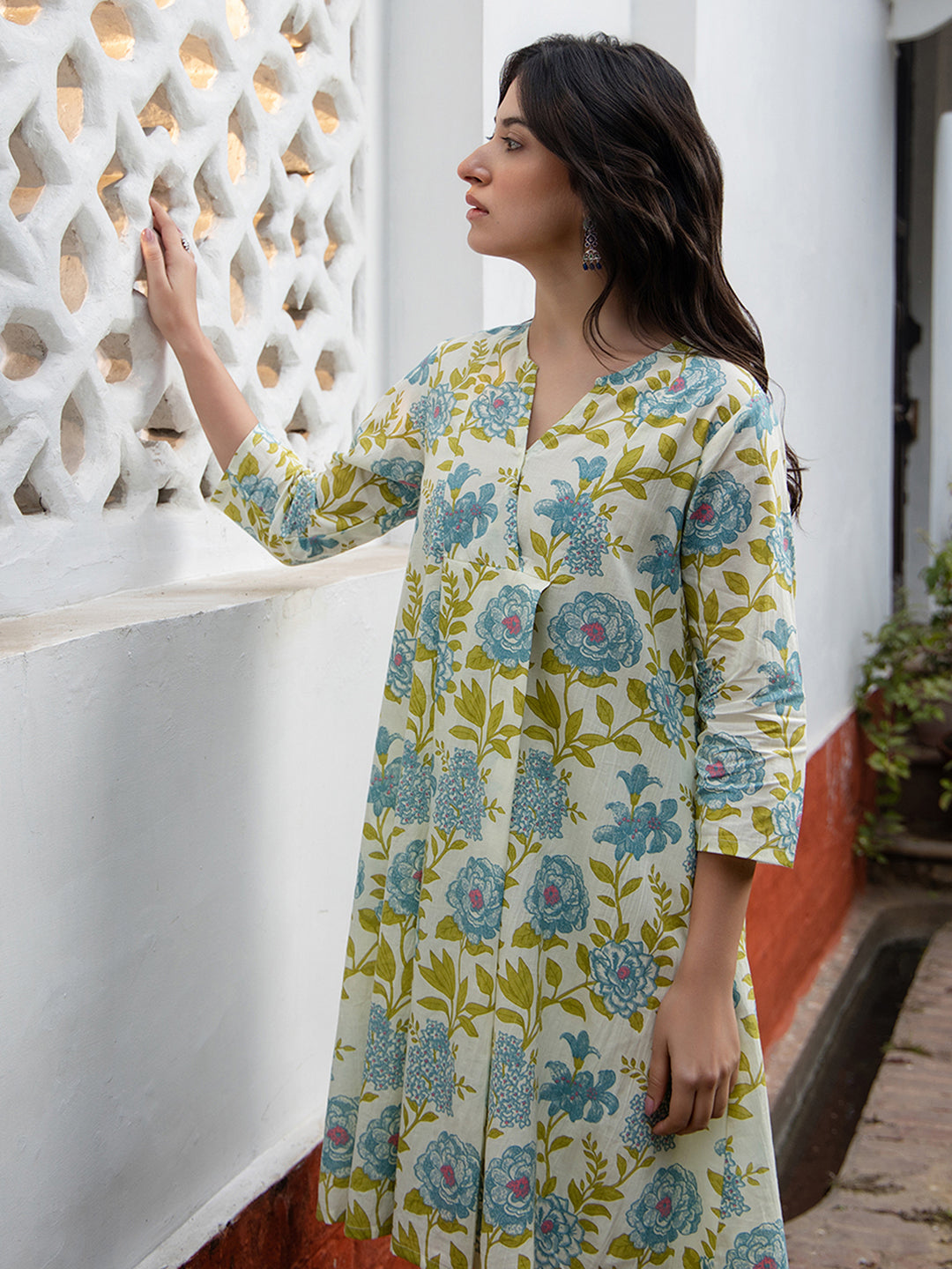 Janasya From Style Master Cotton Floral Regular Tunic | Swadesiicart
