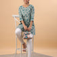 Janasya Sage Cambric Floral Tunic | Swadesiicart