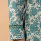 Janasya A-Line Cambric Sage Floral Round Neck Tunic | Swadesiicart