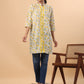 Janasya Beige Cambric Floral Tunic | Swadesiicart