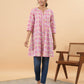 Janasya Pink Cambric Geometric Tunic | Swadesiicart