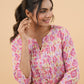 Janasya Pink Cambric Geometric Tunic | Swadesiicart