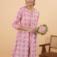 Janasya Pink Cambric Geometric Tunic | Swadesiicart