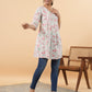 Janasya Light Floral A-Line Tunic | Swadesiicart