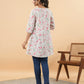 Janasya Light Floral A-Line Tunic | Swadesiicart