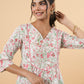 Janasya Light Floral A-Line Tunic | Swadesiicart