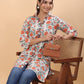 Janasya Cream Cambric Floral Tunic | Swadesiicart