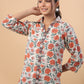 Janasya Cream Cambric Floral Tunic | Swadesiicart